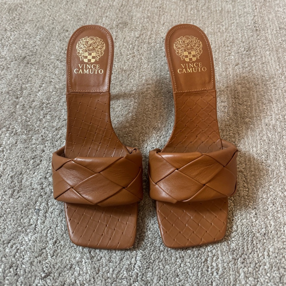 Vince Camuto Brown Leather Mules